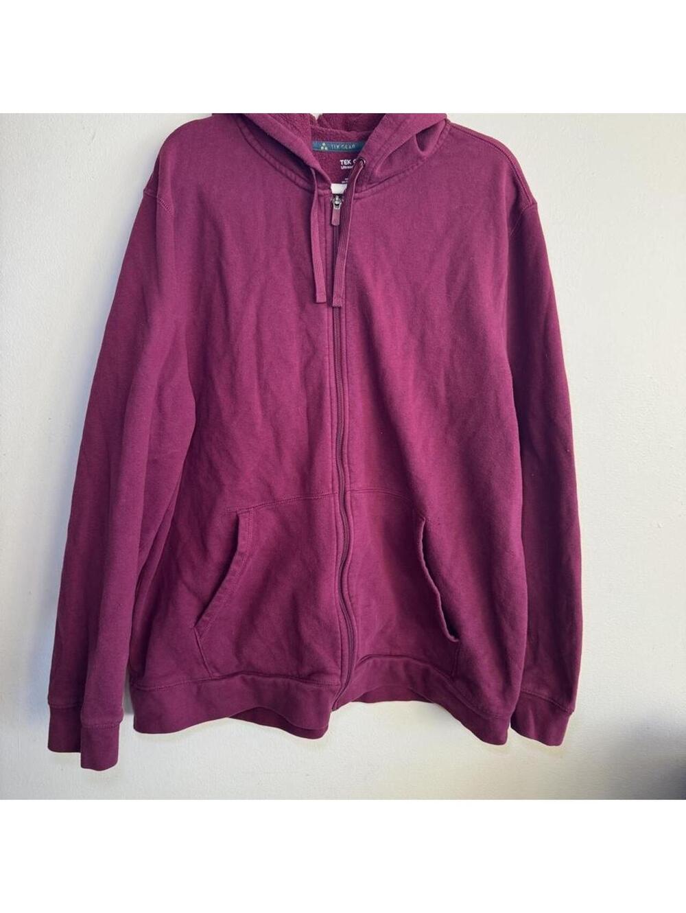 Tek Gear burgundy zip up hoodie PTP 28” GC